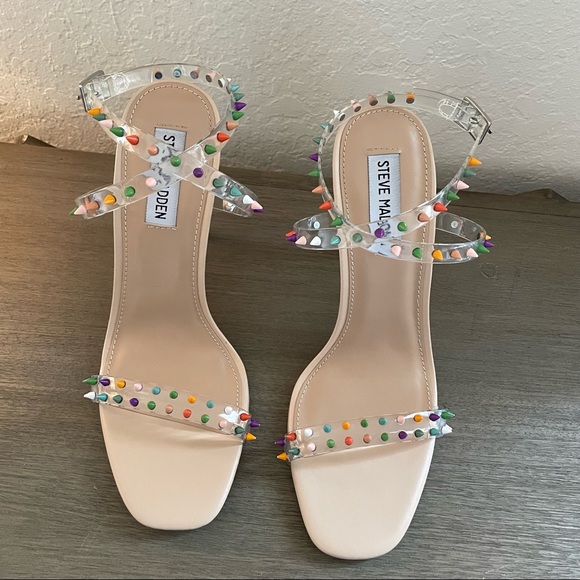 Steve Madden Nuna Bright Multicolor Nude Heels Size 8.5 - Picture 5 of 6